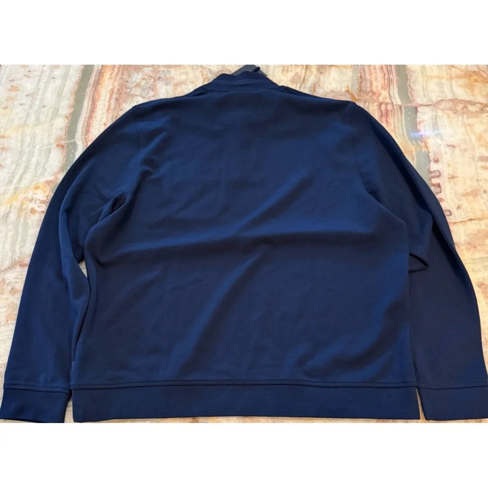 Ted Baker London Mens Curbing Slim Quarter Zip Pullover Sweater Navy Blue 7 XL